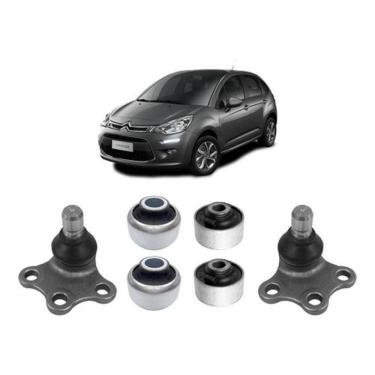 Imagem de Kit 4 Bucha 2 Pivô Bandeja Dianteira Citroen C3 15 16 2017
