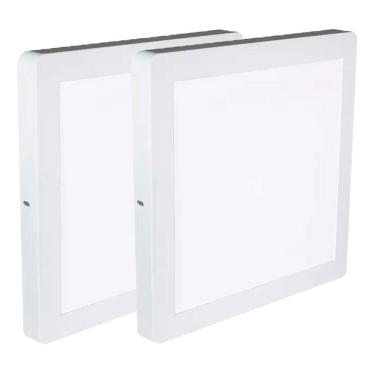 Imagem de Kit 2 Luminária Plafon Led Quadrado Sobrepor 24W 3000K Noll