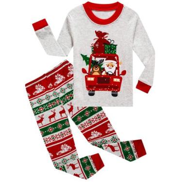 Imagem de Conjunto de pijamas KikiZye Kids 18-24M de algodão cinza de Natal