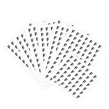 Imagem de uxcell Adesivos de letras redondas, 38 mm de diâmetro letra F autoadesivo PVC à prova d'água 500 peças, palavra preta/fundo branco