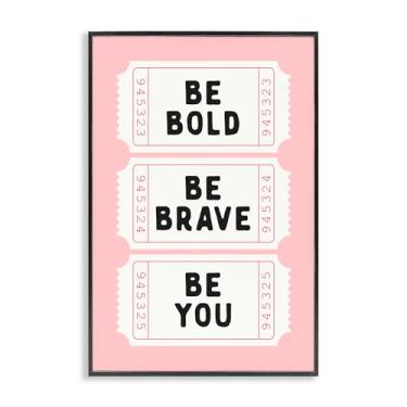 Imagem de Stupell Industries Be You Uplifting Tickets Arte giclée emoldurada preta, design por Lettered and Lined, 76 x 50 cm