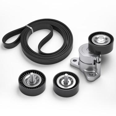 Imagem de Riyhch Kit tensor de correia de transmissão de 4 peças (com correia) para Jeep Patriot Compass, para Dodge Avenger Caliber Journey 2008-2017, para Chrysler 200 Sebring 2007-2014, 1.8L/2.0L/2.4L L4, OE