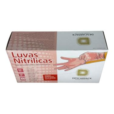 Imagem de Luva Nitrílica Sem Pó Rosa Descarpack Tamanho P - 100 Unidades