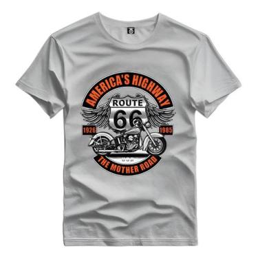 Imagem de Camiseta Estampada Estrada Route 66 Harley Algodão Premium - Versitz, 