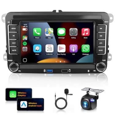 Imagem de 【2 + 64 G】 para VW Volkswagen Seat Golf Passat Jetta Beetle Tiguan Touran EOS Android13 Estéreo para carro 17.8 cm Rádio Double Din sem fio Apple CarPlay Android Auto Bluetooth GPS WiFi FM Câmera de