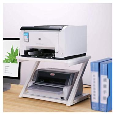 Imagem de Suporte de impressão, suporte de impressora de mesa, com tapete antiderrapante, prateleira para máquina de fax, suporte de scanner de 2 camadas, para escritório, sala de estar, copiadora, suporte para