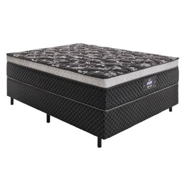 Imagem de Conjunto Box Mola Casal 138Cm Opala Negro Gazin