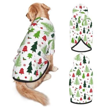 Imagem de Fantasia de cachorro de Natal com capuz para cães grandes - fantasia de Natal macia para animais de estimação com orifício e bolso, roupas engraçadas para cães de raça média a grande menino/menina - G