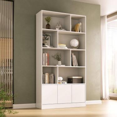 Imagem de Estante de Livros 100% Mdf 3 Portas 8 Nichos Versatile Branco
