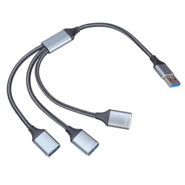 Imagem de Ubxvamm Adaptador USB macho para 1 x USB 3.0 fêmea e 2 x USB2.0 fêmea para PC TVs, carregando mouse e teclados