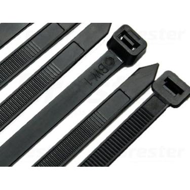 Imagem de Abraçadeira de Nylon 250 x 3,6 mm Preta 100 Unidades – Enforca Gato Resistente para Cabos e Fixação