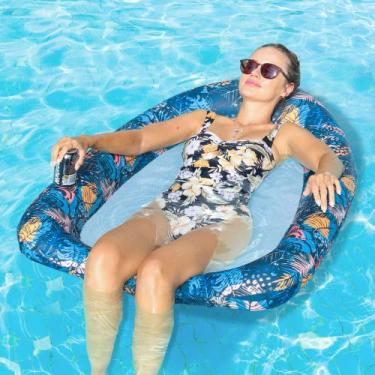 Imagem de Flutuador de piscina inflável FindUWill para adultos com centro de mal