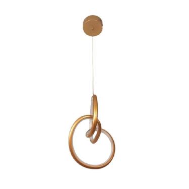 Imagem de Pendente Moderno Led 30W Dourado Cinderella Quarto Cabeceira