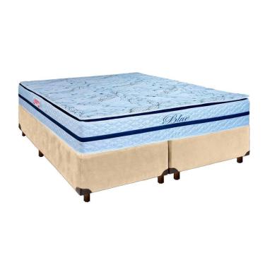 Imagem de Conjunto Cama Box Blindado Casal + Colchão Molas Ensacadas Blue Paropas