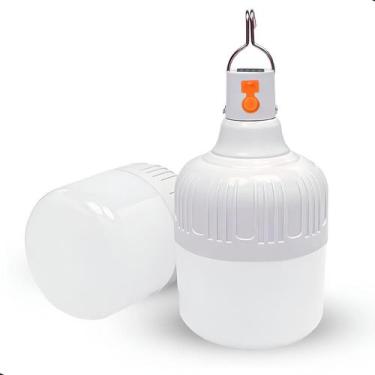 Imagem de Lâmpada Led Bulbo Recarregável 48W De Emergência Bivolt Camping Pesca 