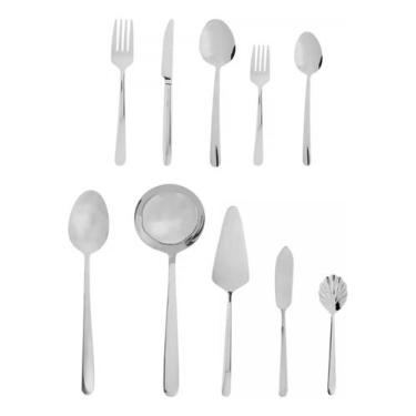 Imagem de Faqueiro Inox Wolff Viena 35 Peças Com Talheres De Servir