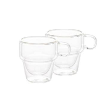 Imagem de Cj 2 Xicara Café Chá Dupla Parede De Vidro 90ml Wolff - LYOR