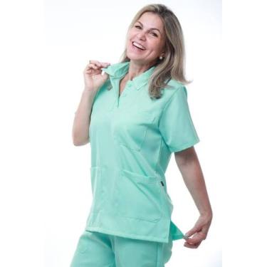 Imagem de Conjunto hospitalar scrub pijama com gola polo - carmoni, Verde-acqua,