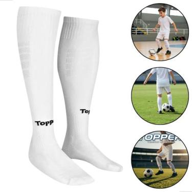 Imagem de Meião Futebol Treino Infantil Topper Cup 29 ao 32 Original, Branco