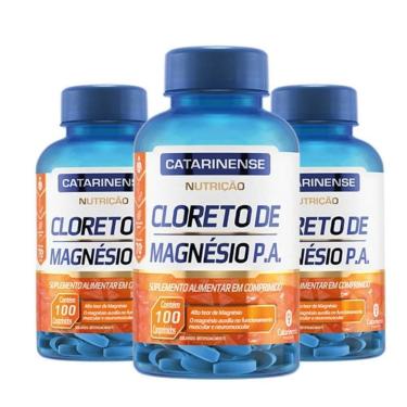 Imagem de Kit 3 Cloreto De Magnésio P.A. Catarinense 100 Comprimidos