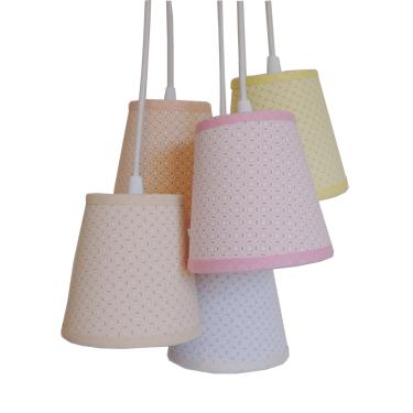 Imagem de Lustre Pendente Luminária Cacho 5 Cúpulas Tons Candy Colors Bivolt