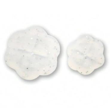 Imagem de 2 peças de camisa transparente em forma de flor com botões de nó de nó de canto, fivelas, 1 tamanho P + 1 tamanho G