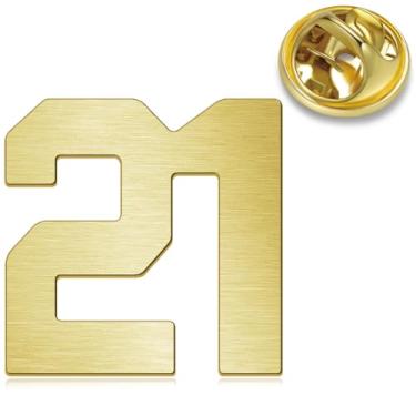 Imagem de HONEY BEAR 1 peça masculina feminina número 1/4/5/6/9/10/12/18/21/24 quatro/cinco/seis/nove/dez alfinetes de lapela colarinho crachá broches para negócios, casamento, formatura, presente, ouro