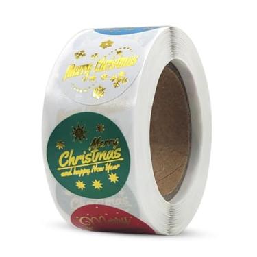 Imagem de Adesivos de Natal dourados, adesivos de decoração de presente de Natal, rolos DIY para copos de água, capas de celular, álbum de recortes