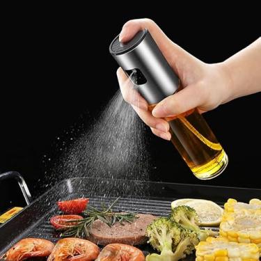 Imagem de Pulverizador de óleo para cozinhar, frasco dispensador de azeite de oliva de 100 ml – pulverizador de óleo de vidro para fritadeira a ar, salada, assar, churrasco, fritar, manteiga, vinagre, uso na