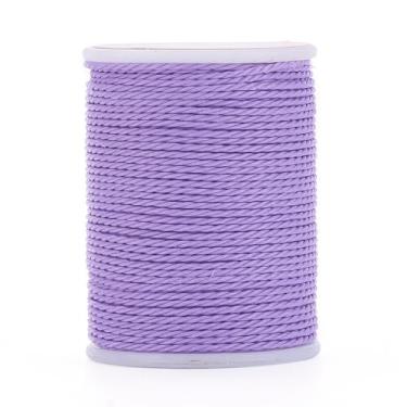 Imagem de Cordão torcido encerado redondo de 1 mm, 12 metros, fio de poliéster encerado, corda para pulseiras trançadas faça você mesmo, colar de joias, artesanato de costura de macramê, lilás