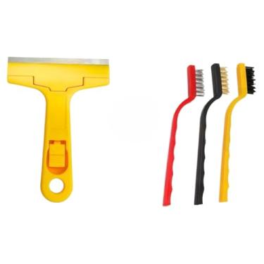 Imagem de Limpeza Escovas E Raspador | AçO, LatãO E Nylon | Para Limpar Forno, Grelha, FogãO, Box De Vidro, Piso E Azulejo(1 KIT RASPADOR + 1 KIT ESCOVA)