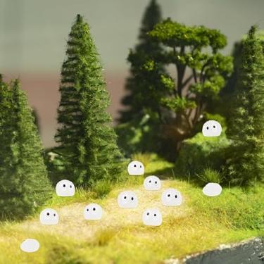 Imagem de 100 peças luminosas fantasma árvore elfos fada resina briquetes miniatura acessórios de jardim brilham no escuro para decoração de bolo de jardim de fadas, enchimentos de ovos de Páscoa, suprimentos