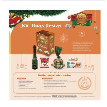 Imagem de Cesta de Natal Kit 5 - Biscoito, Bolo, Torrone - Supermf