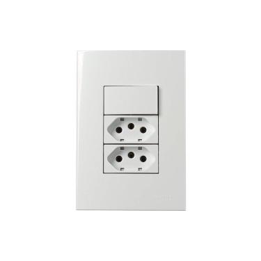 Imagem de Interruptor Simpl.+2Tomada 2P+T 20A Margirius Sleek Placa4X2