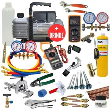 Imagem de Kit Ferramentas Refrigeração com Bomba 6cfm Duplo Estágio - Refrigeraç
