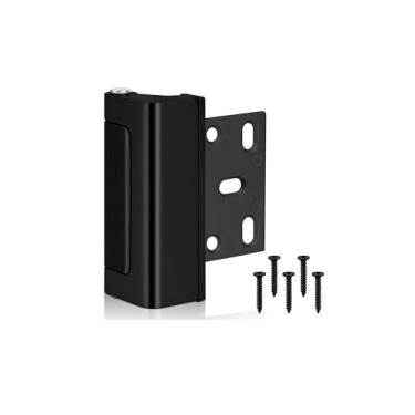 Imagem de Trava de Segurança para Porta Doméstica, Trinco, Tranca, Ferrolho e Fecho em Inox e Alumínio, Antirroubo de Alta Resistência, Preto e Prata (Preto)