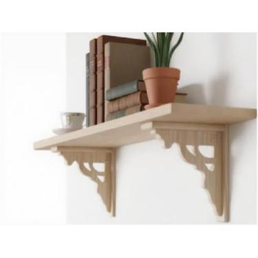 Imagem de Mão francesa de madeira 2 peças - Rupestre Art Madeira, Natural, 20cm