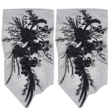 Imagem de 2 peças, flor tridimensional, bordada, fio, malha, contas de tule, rede de gaze, costurar em remendos florais para casamento, vestido de noiva, roupas, tecido, artesanato, decoração faça você mesmo