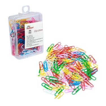 Imagem de Clips de Metal 80 Peças 28mm Colorido - Tudo em Caixa