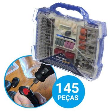 Imagem de Kit De Acessórios Para Micro E Mini Retífica Com 145 Peças - Western