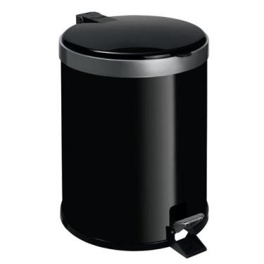 Imagem de Lixeira Com Pedal Cesto Lixo Banheiro 5L Cozinha Escritório Preto - Vi