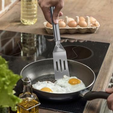 Imagem de Conjunto de 2 espátulas pequenas, mini espátulas profissionais de aço inoxidável, cortador e virador de servir para cozinha, virar ou cozinhar brownie, biscoito, lasanha, panquecas ou bolo