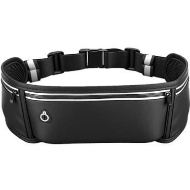 Imagem de RidingRush Cinto de corrida para celular – cintura ajustável para corrida com 3 bolsos para telefones de até 18 cm, pochete de corrida fina para homens e mulheres, corrida, caminhada, fitness