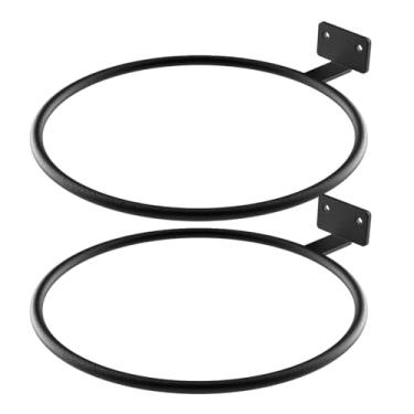 Imagem de Myckuu 2 unidades de exibição de armazenamento de parede, suporte universal para bolas de metal, preto, economia de espaço para basquete, futebol, vôlei, futebol, exibição de armazenamento