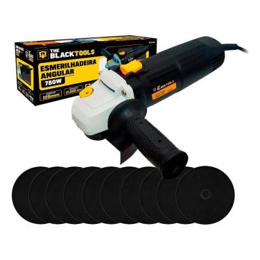 Imagem de Esmerilhadeira Lixadeira Forte 4.1/2 710W + Kit Preto 110V