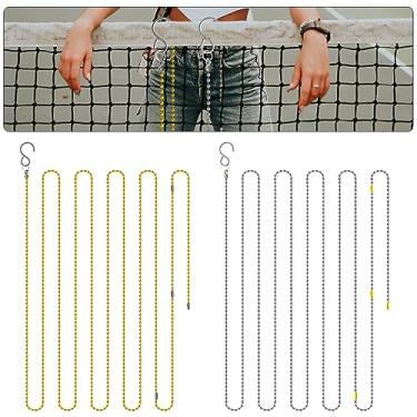 Imagem de 2 correntes de altura de rede de voleibol, correntes de medição de altura de rede de voleibol com instruções, setter equipamento de árbitro de vôlei para treinamento ao ar livre (2 cores)
