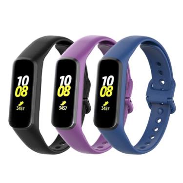 Imagem de Gheper Bands Compatível com Samsung Galaxy Fit E SM-R375 Smartwatch Pulseiras de substituição de silicone macio Pulseiras esportivas de fitness para mulheres e homens, 3 peças
