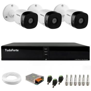 Imagem de Kit 3 Câmeras Intelbras VHD 1230 B Full HD 1080p Bullet Visão 30m IP67 + Dvr Tudo Forte TFHDX 3304 4 Canais