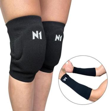 Imagem de Kit Vôlei Joelheira N1 Slide Brinde Manguito Antebraço Kanxa G/GG - N1