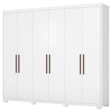 Imagem de Guarda Roupa Casal 6 Portas Com Pes 63370Pe Sumatra Branco Demobile Branco